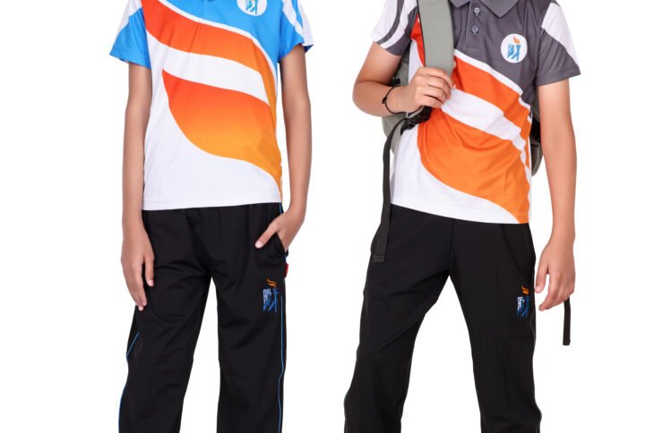 Arihant Uniform Apollo International School Tragad Girl boy Blue Sports T-Shirt Buy Online Ahmedabad Gujarat India (1)