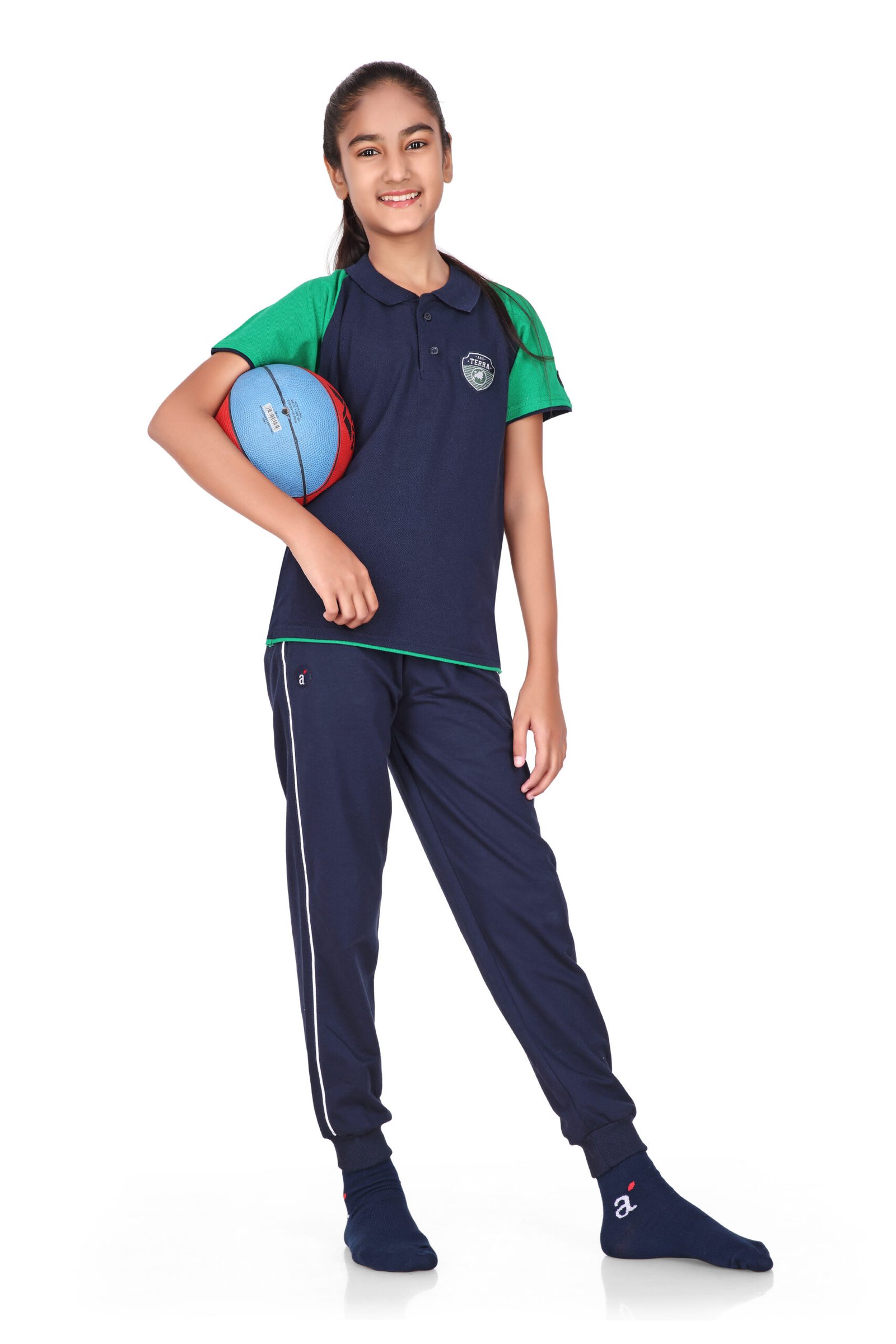 Arihant Uniform Apple Global School Girl boy Green Sports T-Shirt Buy Online Ahmedabad Gujarat India (1)