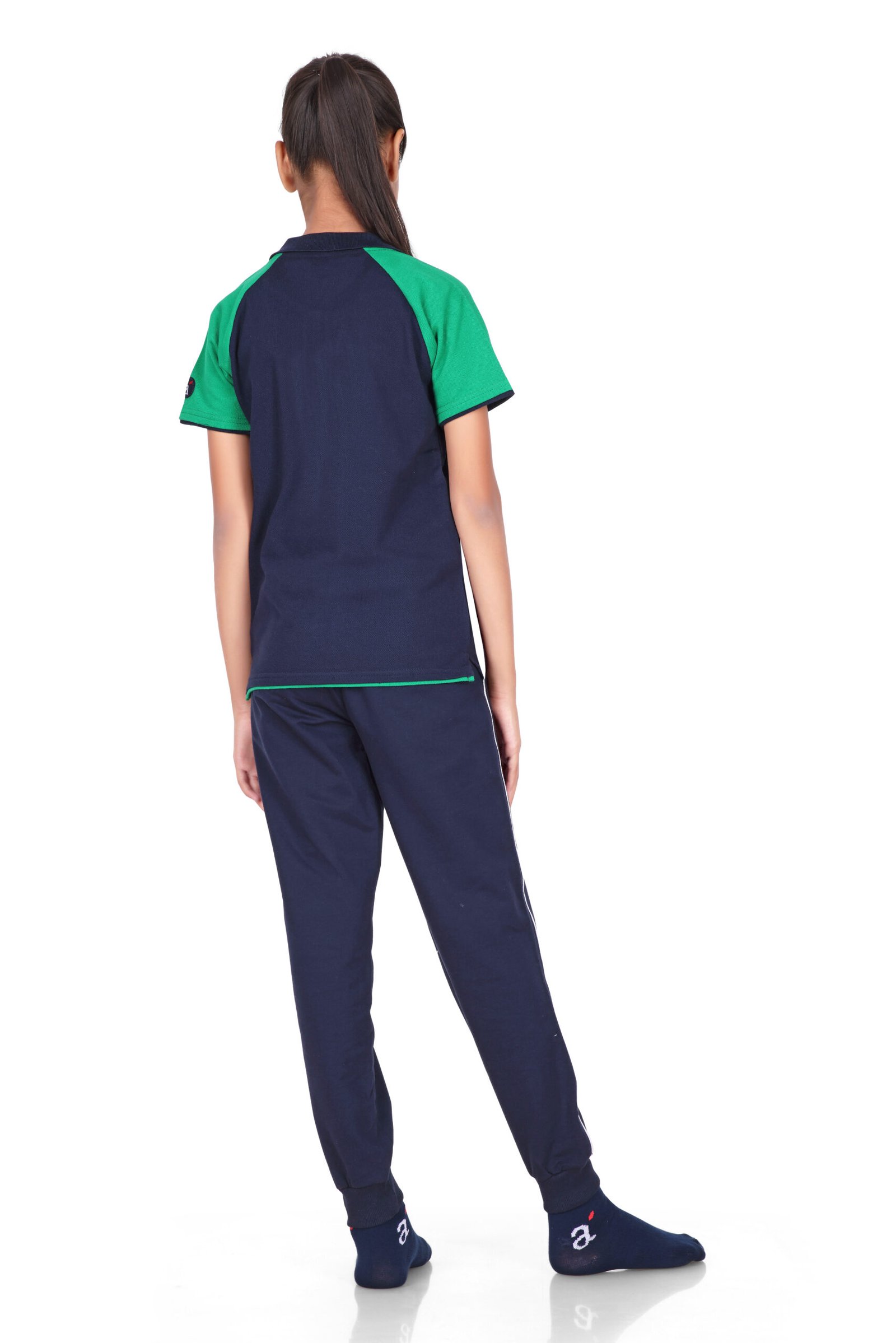 Arihant Uniform Apple Global School Girl boy Green Sports T-Shirt Buy Online Ahmedabad Gujarat India (4)