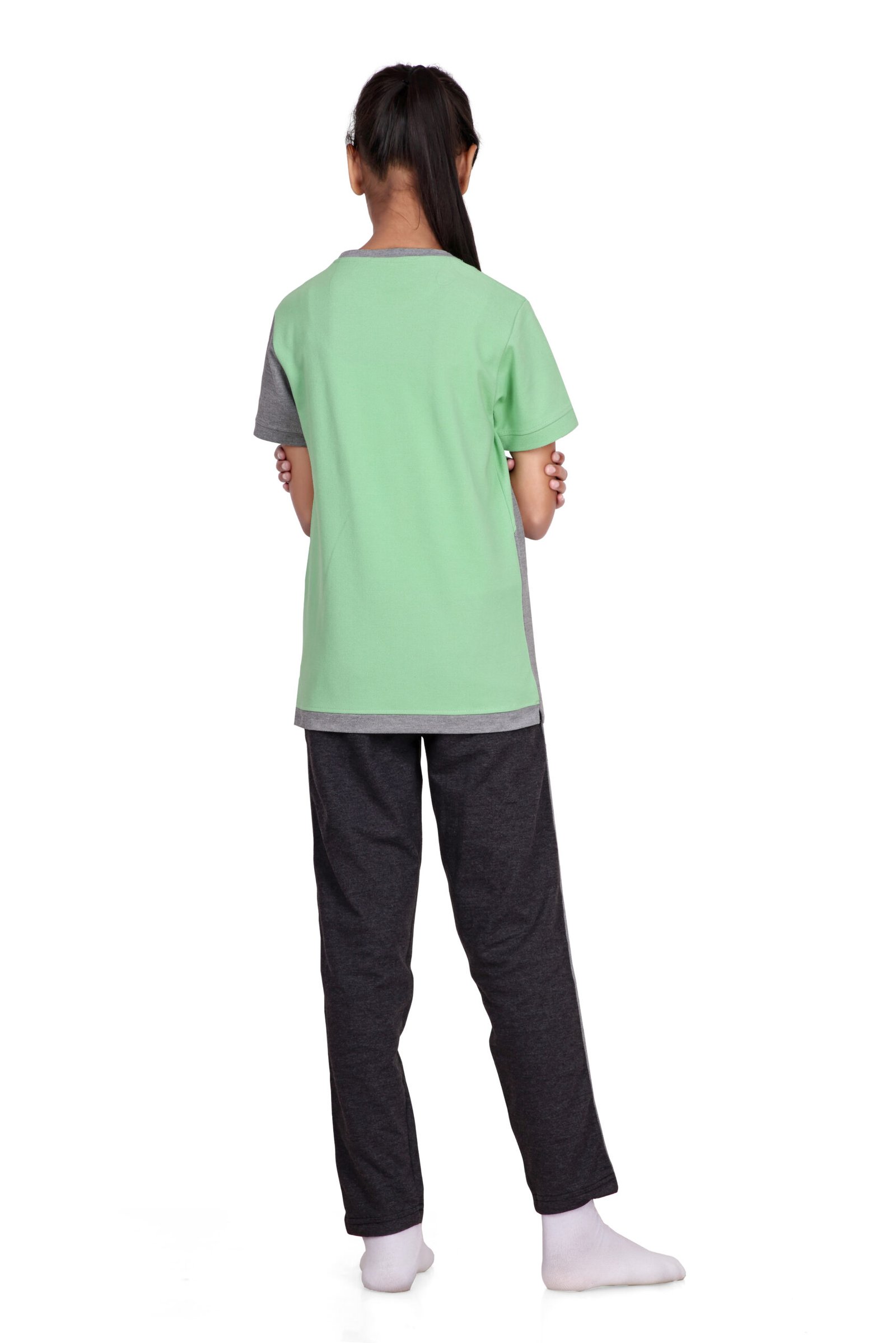 Arihant Uniform Divine Gurukulam School Girl Pista Green Sports T-Shirt Buy Online Ahmedabad Gujarat India (2)