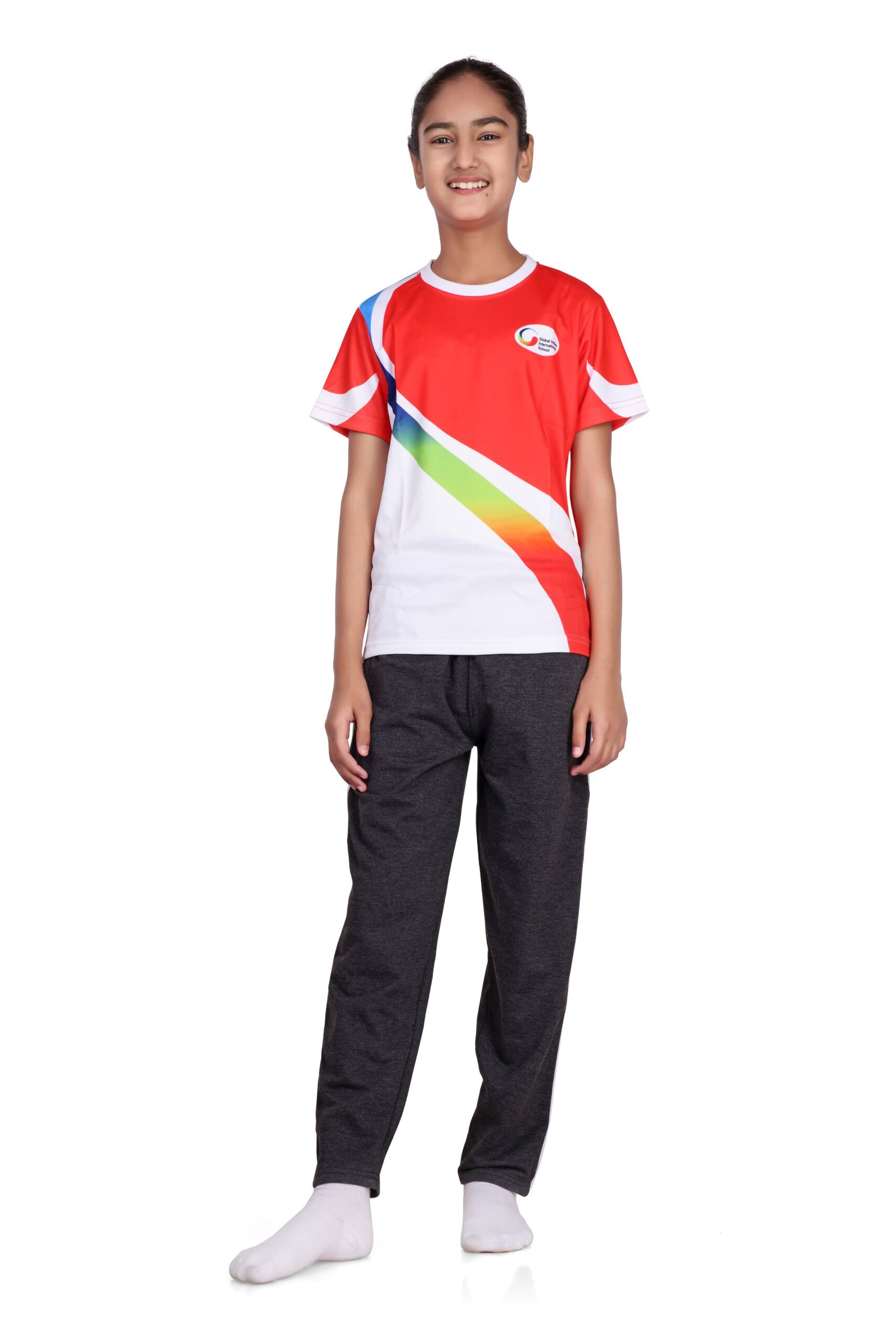 Arihant Uniform Global International Girl boy Rad Sports T-Shirt Buy Online Ahmedabad Gujarat India (2)