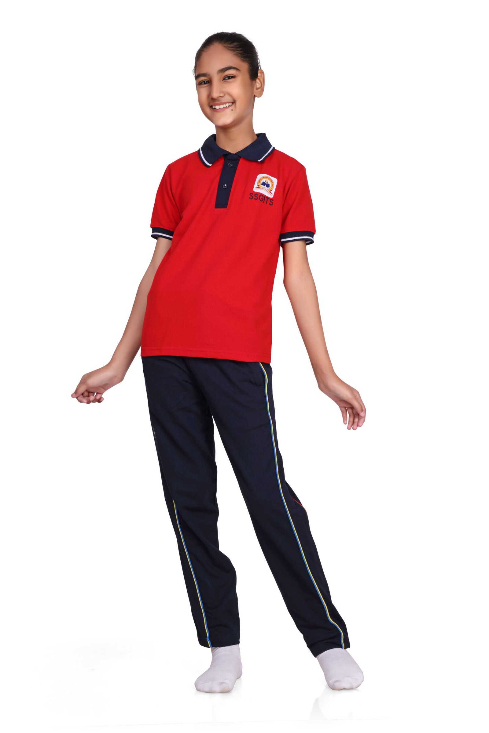 Arihant Uniforms Shree Swaminarayan Gadi School-SGS Girl boy Red Sports T-Shirt Buy Online Ahmedabad Gujarat India (1)